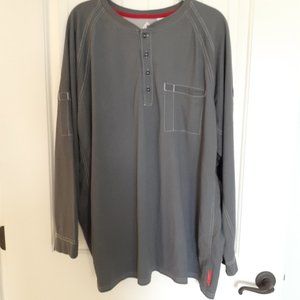 Bulwark iQ Series Comfort Knit Men's FR Henley Gray Size XXL